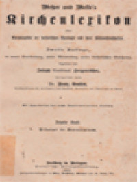 Image of Wetzer Und Welte's Kirchenlexikon Oder Encyklopädie Der Katholischen Theologie Und Ihrer Hülfswissenschaften II: Basilianer Bis Censuren