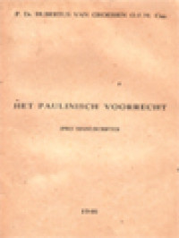 Het Paulinische Voorrecht (Pro Manuscripto)