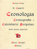 Cronologia Cronografia E Calendario Perpetuo: Dal Principio Dell'era Cristiana Ai Nostri Goirni