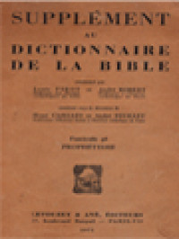 Image of Supplément Au Dictionnaire De La Bible, Fascicule 46: Prophétisme