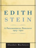 Edith Stein: A Philosophical Prologue 1913-1922