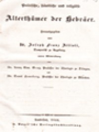 Image of Politische, Häusliche, Religiöse Alterthümer Der Hebräer