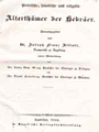 Politische, Häusliche, Religiöse Alterthümer Der Hebräer