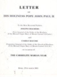 Image of Letter Of His Holiness Pope John Paul II