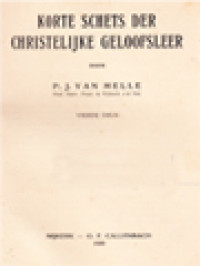 Image of Korte Schets Der Christelijke Geloofsleer