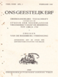 Ons Geestelijk Erf: Studiën Over De Nederlandsche Vroomheid Vanaf De Bekeering Tot Circa 1750