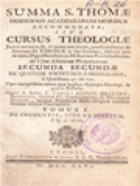 Cursus Theologiae, Secunda Secundae (De Virtutibus Theologicis Et Cardinalibus) - Tomus XII. De Religione Et Vitiis Oppositis