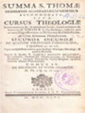 Cursus Theologiae, Secunda Secundae (De Virtutibus Theologicis Et Cardinalibus) - Tomus XII. De Religione Et Vitiis Oppositis