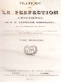 Image of Pratique De La Perfection Chrétienne III