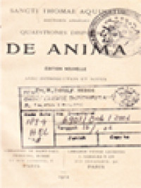 Image of Quaestiones Disputatae De Anima