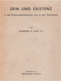 Sein Und Existenz: In Der Existenzphilosophie Und In Der Scholastik