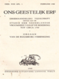 Ons Geestelijk Erf: Studiën Over De Nederlandsche Vroomheid Vanaf De Bekeering Tot Circa 1750