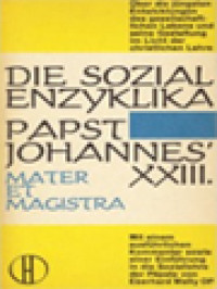 Image of Die Sozialenzyklika Papst Johannes XXIII: Mater Et Magistra