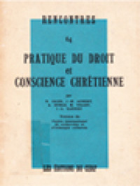 Pratique Du Droit Et Conscience Chrétienne