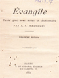 Évangile Texte Grec Avec Notes Et Dictionnaire