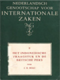 Nederlandsch Genootschap Voor Internationale Zaken II: Het Indonesische Vraagstuk En De Britsche Pers