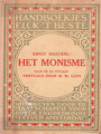 Image of Het Monisme Als Band Tusschen Godgeloof En Wetenschap: Geloofsbelijdenis Van Een Natuuronderzoeker