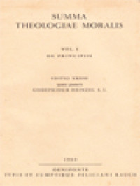 Image of Summa Theologiae Moralis I: De Principiis