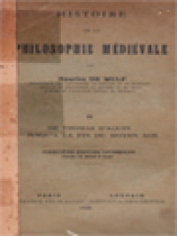 Histoire De La Philosophie Médiévale II: De Thomas d'Aquin Jusqu'a La Fin Du Moyen Age