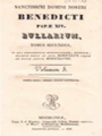 Image of Benedicti Papae XIV. Bullarium 5