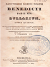Image of Benedicti Papae XIV. Bullarium 12