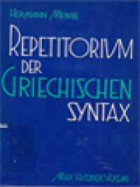 Repetitorium Der Griechischen Syntax