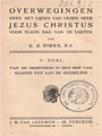 Image of Overwegingen Over Het Lijden Van Onzen Heer Jezus Christus Voor Elken Dag Van De Vasten I: Van De Droefheid In Den Hof Van - Olijven Tot Aan De Geeseling -