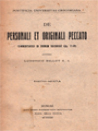 De Personali Et Originali Peccato: Commentarius In Primam Secundae (Qq. 71-89)