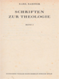 Schriften Zur Theologie I