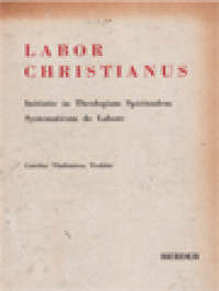 Labor Christianus: Initiatio In Theologiam Spiritualem Systematicam De Labore