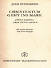 Image of Christentum Geht Ins Mark: Zwölf Kapitel über Den Glauben