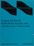 Katholische Kirche Und Scholastisches Naturrecht: Zur Frage Der Freiheit