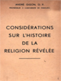 Image of Considérations Sur l'Histoire De La Religion Révélée