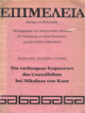 Die Verborgene Gegenwart Des Unendlichen Bei Nikolaus Von Kues