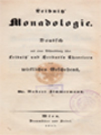 Leibnitz' Monadologie: Deutsch Mit Einer Abhandlung über Leibnitz' Und Herbart's Theorieen Des Wirklichen Geschehens.