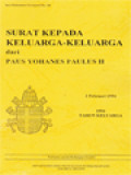 Surat Kepada Keluarga-Keluarga Dari Paus Yohanes Paulus II - 2 Februari 1994 - 1994 Tahun Keluarga
