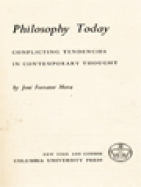 Philosophy Today: Conflicting Tendencies In Contemporary Thought