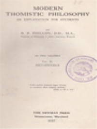 Image of Modern Thomistic Philosophy: An Explanation For Students, Vol II. Metaphysics