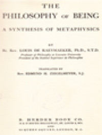 Image of The Philosophy Of Being: A Synthesis Of Metaphysics