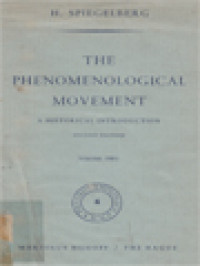 The Phenomenological Movement: A Historical Introduction II