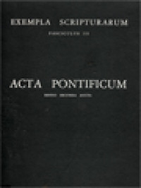 Acta Pontificum: Exempla Scripturarum Fasciculus III