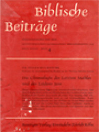 Biblische Beiträge 4: Die Chronologie Des Letzten Mahles Und Des Leidens Jesu