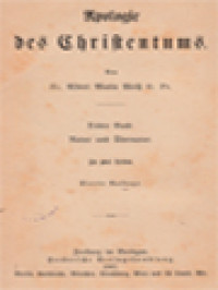 Image of Apologie Des Christentums III: Natur Und Übernatur 1