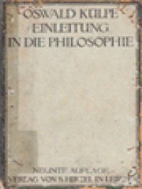 Oswald Kulpe Einleitung In Die Philosophie