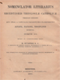 Image of Nomenclator Literarius III: Theologiae Catholicae Ab Anno 1764-1869