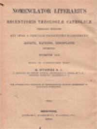 Nomenclator Literarius III: Theologiae Catholicae Ab Anno 1764-1869