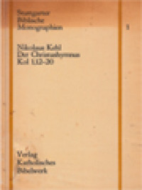 Image of Der Christushymnus Im Kolosserbrief: Eine Motivgeschichtliche Untersuchung Zu Kol 1,12-20
