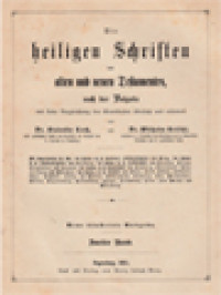 Die Heiligen Schriften Des Alten Und Neuen Testamentes Nach Der Vulgata, Zweiter Band: Das Erste Buch Esdras - Prophetie Des Isaias