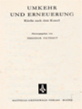 Umkehr Und Erneuerung: Kirche Nach Dem Konzil / Theodor Filthaut (Herausgegeben)