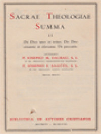 Sacrae Theologiae Summa II: De Deo Uno Et Trino, De Deo Ceante Et Elevante, De Peccatis